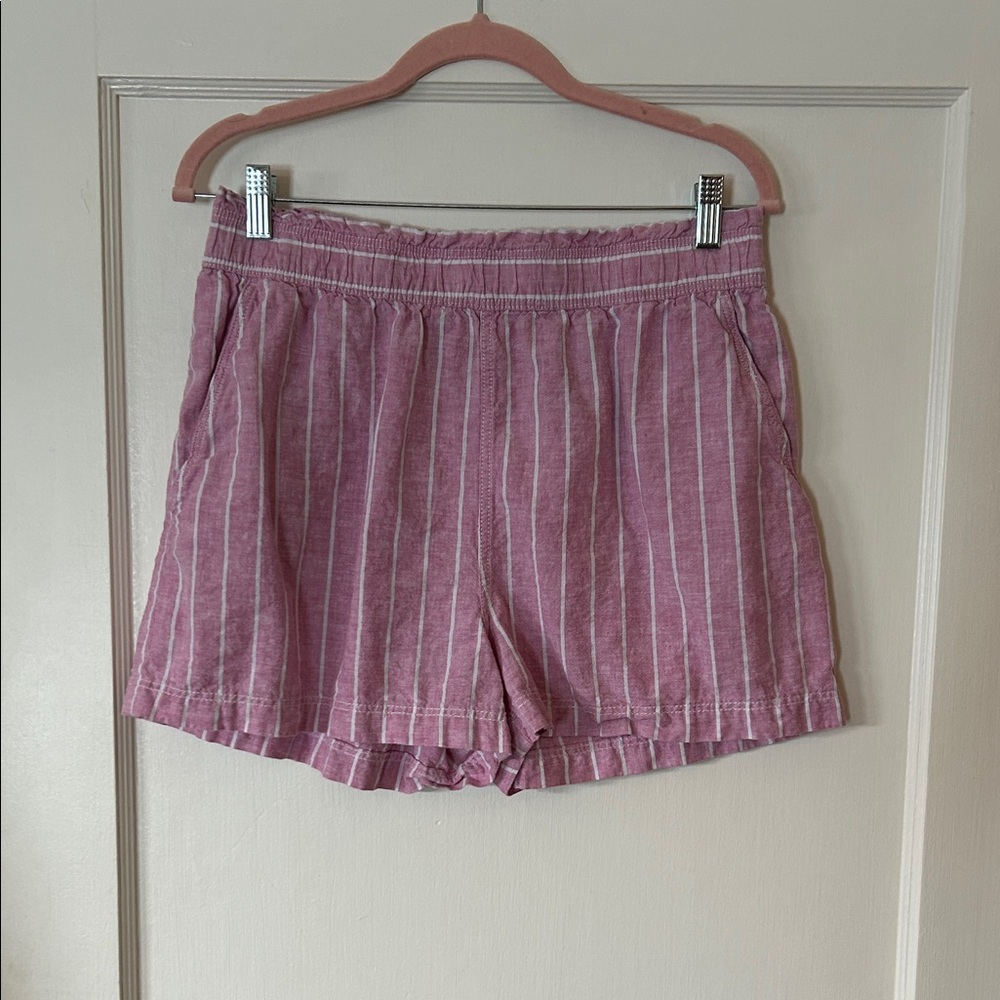 H&M High Waist Mauve Striped Shorts